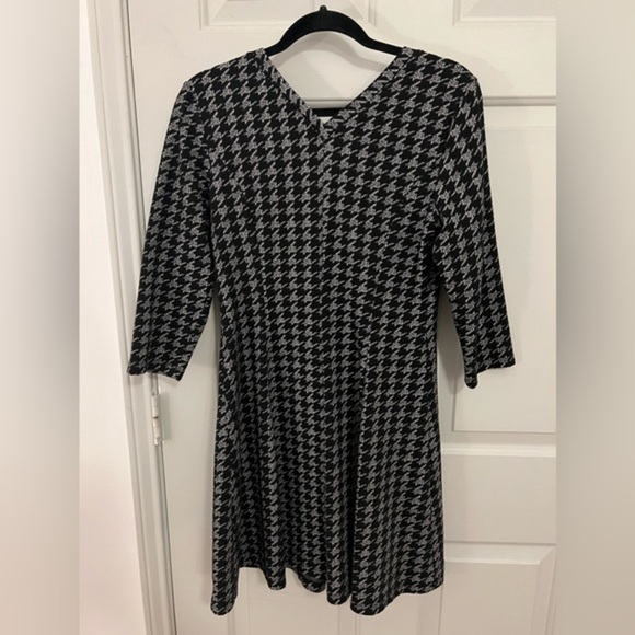 Grey and Black Houndstooth Short Winter Dress size Large - Picture 6 of 6